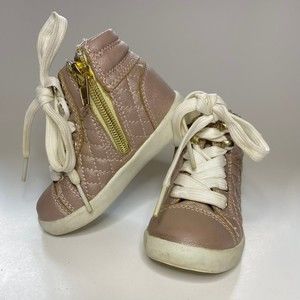 Toddler girl rose gold zipper boot sz 5